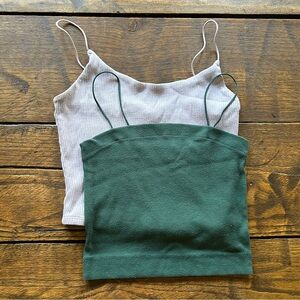 Spaghetti Strap Crop Tops, Sizes Small & Medium (LOT OF 2)